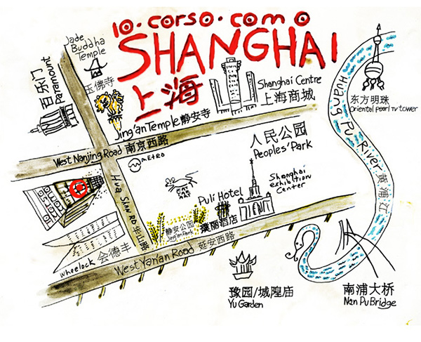 上海地图手绘简笔画图片