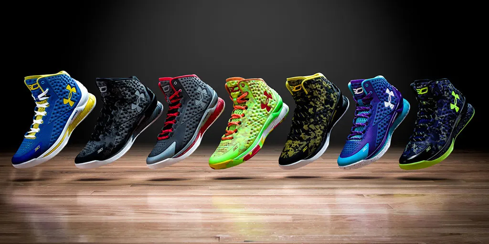 Curry 1,库里的首款签名鞋,也是陪伴他夺得个人首个 NBA 总冠军的战靴